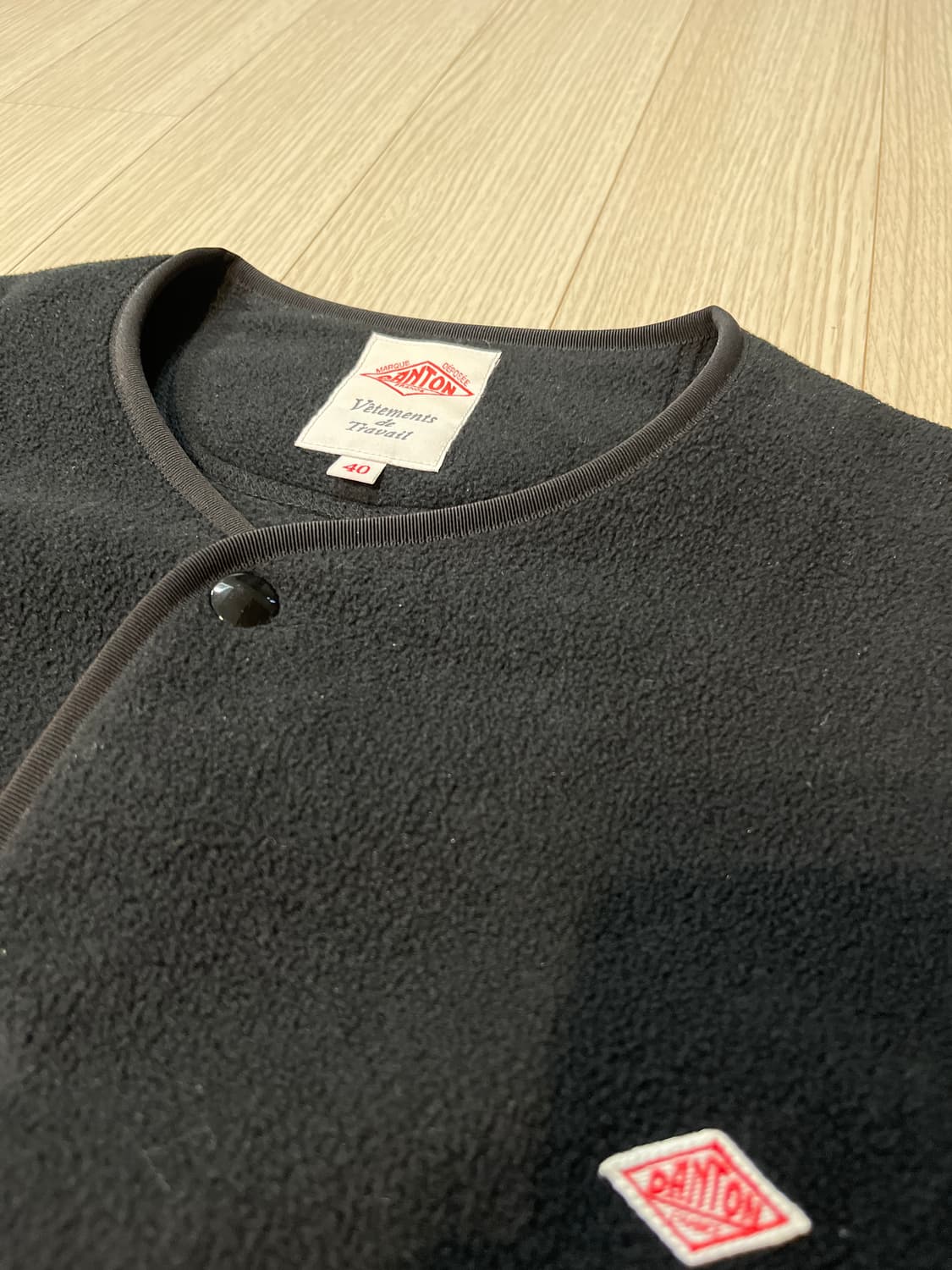 단톤 플리스 가디건 블랙 상품이미지2