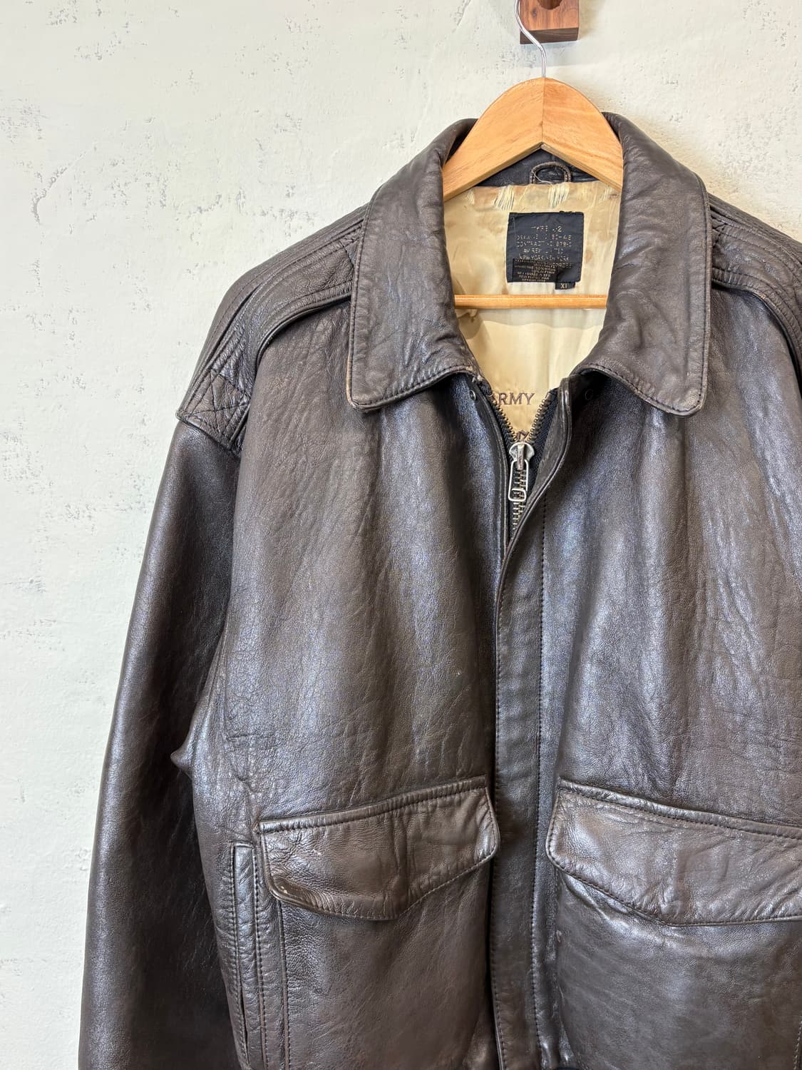 아비렉스 오리지날 A-2 레더 플라이트 자켓 상품이미지5