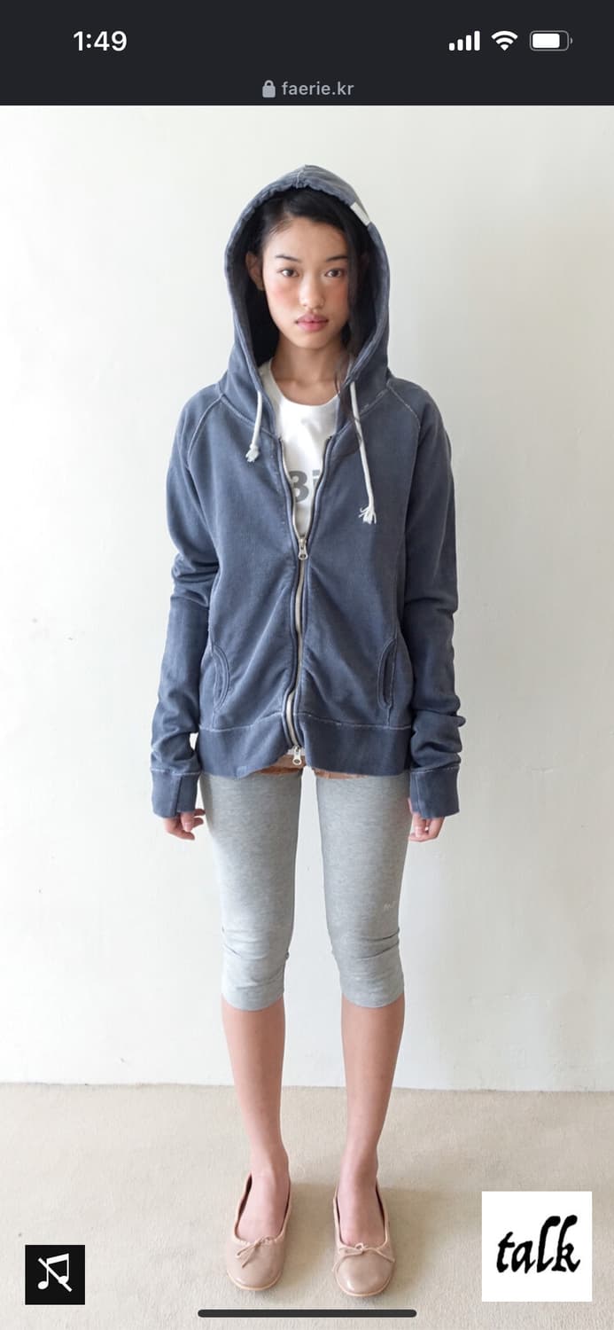 샵페어리 washed lily hoodie (purple blue) 상품이미지1