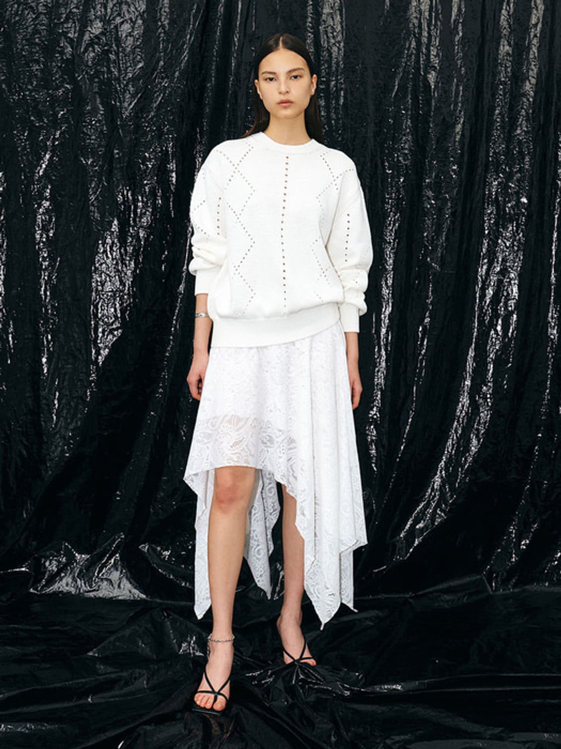 Yunse 윤세 레이스 드레이프 스커트 상품이미지2