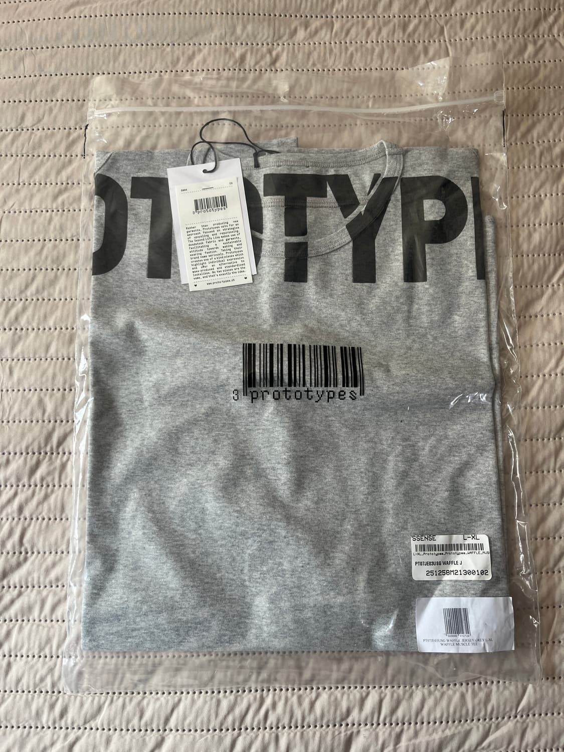 [L/XL] 프로토타입스 와플 머슬핏 티셔츠 그레이 상품이미지6