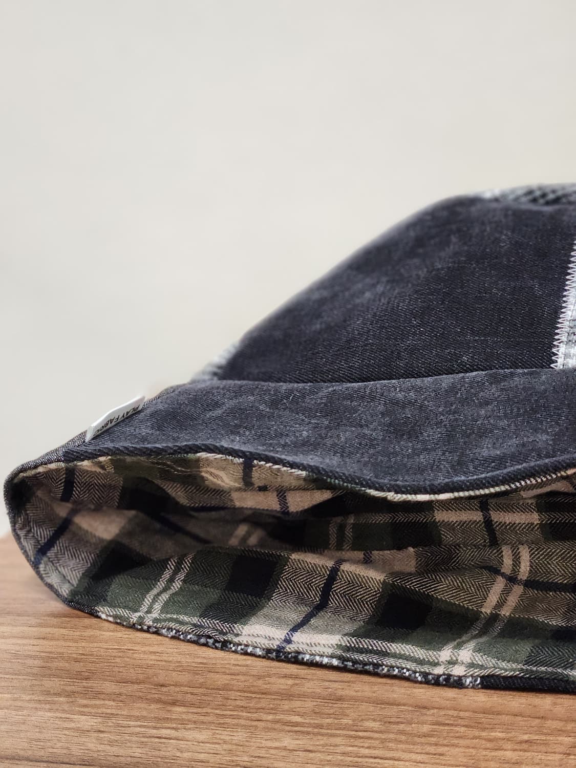 (no.3) 리버시블 패치워크 벙거지 버킷햇 Black Mix 상품이미지3