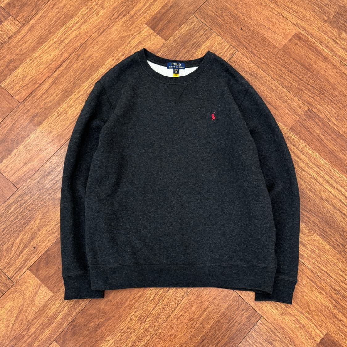 95 폴로 랄프로렌 차콜 라운드 맨투맨(안감기모) 상품이미지1