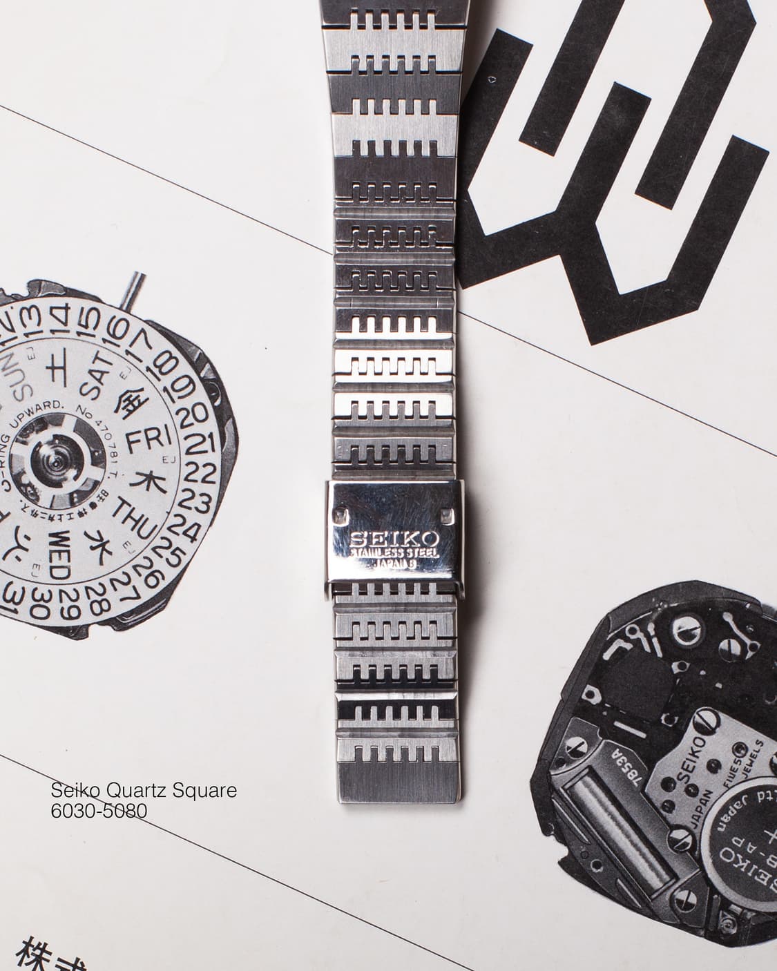 세이코 쿼츠 스퀘어 6030-5080 빈티지 시계 상품이미지5
