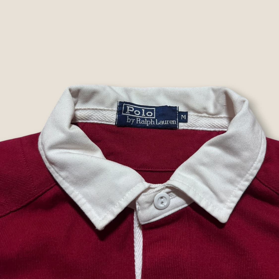 90s 폴로 랄프로렌 레드 럭비티 M 상품이미지4