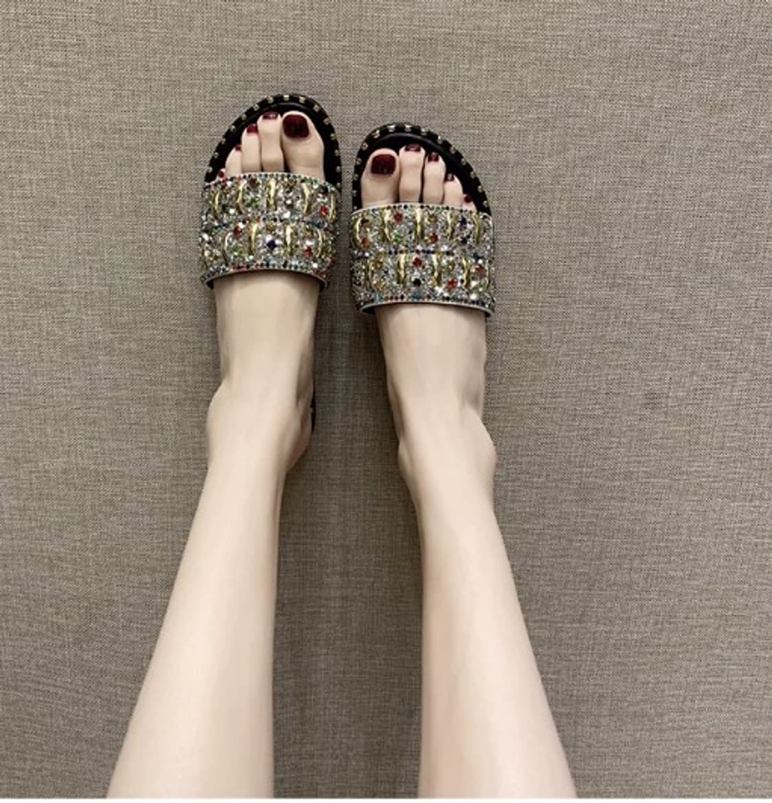 블링블링 라인스톤 장식 슬리퍼 230mm (새상품) 상품이미지4