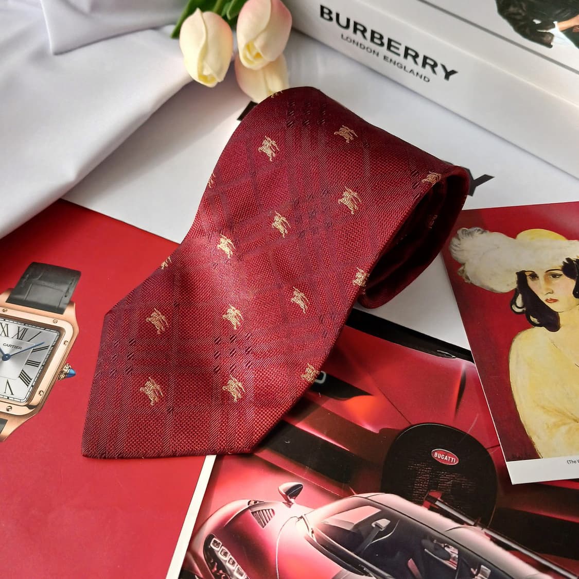 버버리 실크 기마사 자수 로고 넥타이 9.4cm A등급 A18896
 상품이미지2
