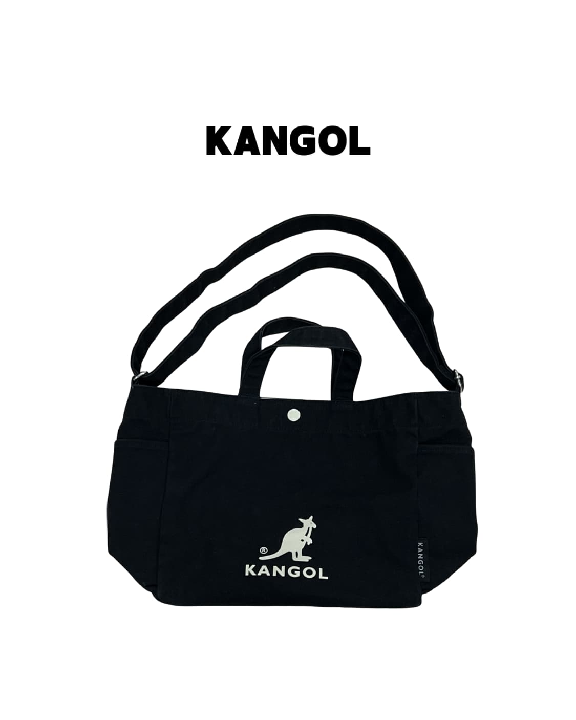 캉골 캔버스 숄더백 블랙 상품이미지1