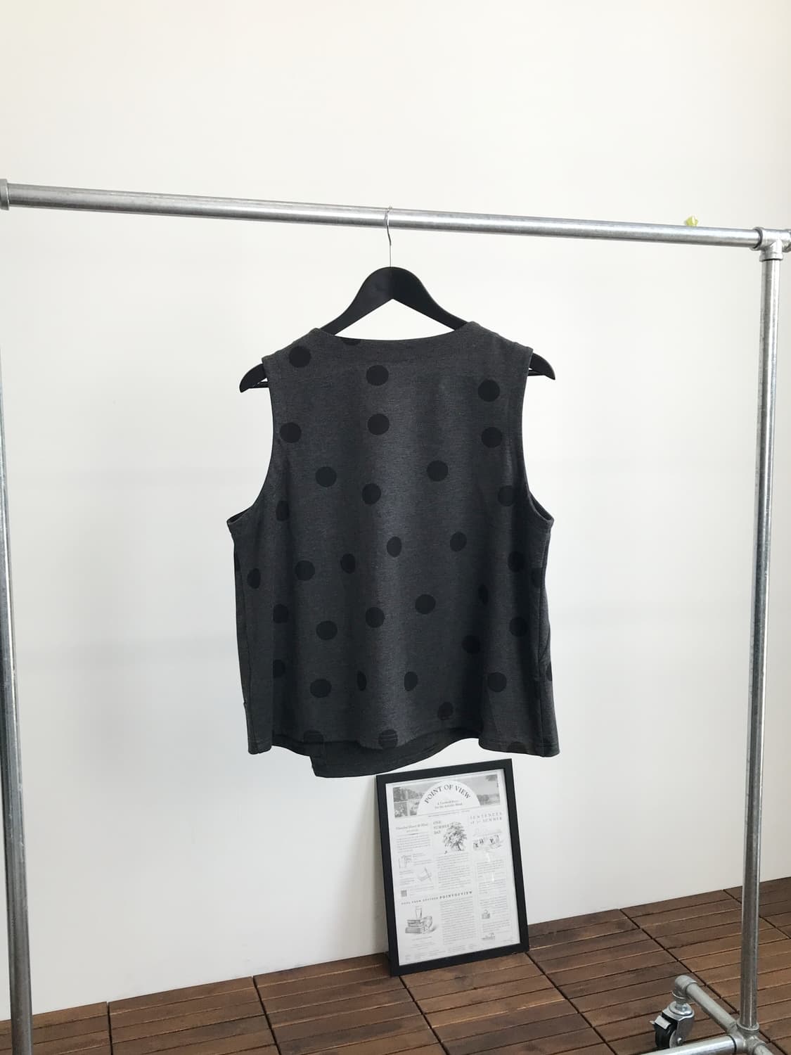 Jpn Asymmetric Polka Dot Sleeveless Top 상품이미지5
