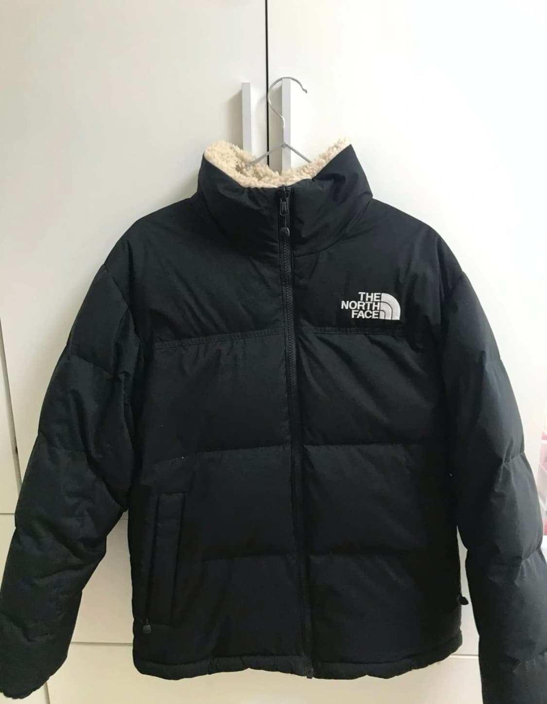 노스페이스 리버시블 뽀글이 패딩 블랙 아이보리 m 상품이미지1