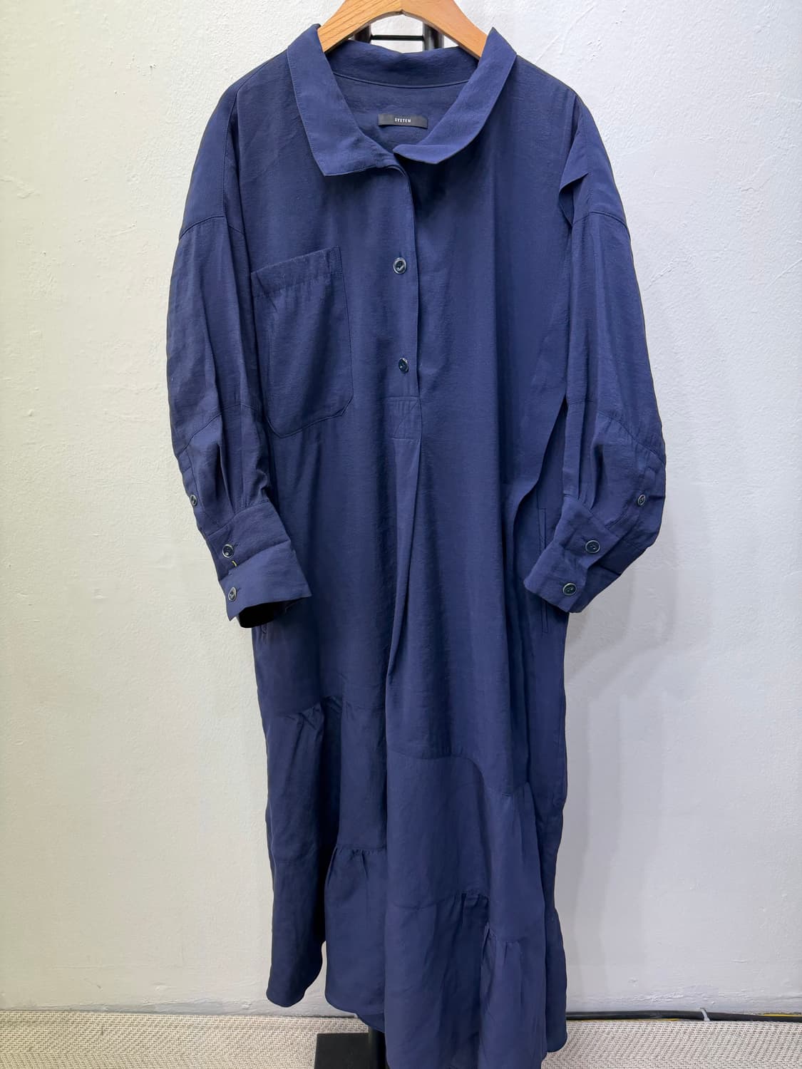 정품) 시스템 한섬 20ss 오버핏 셔츠형 원피스 82 상품이미지1