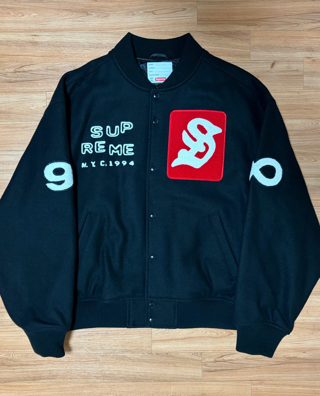 [XL] 슈프림 투어리스트 바시티 자켓 블랙  상품이미지2