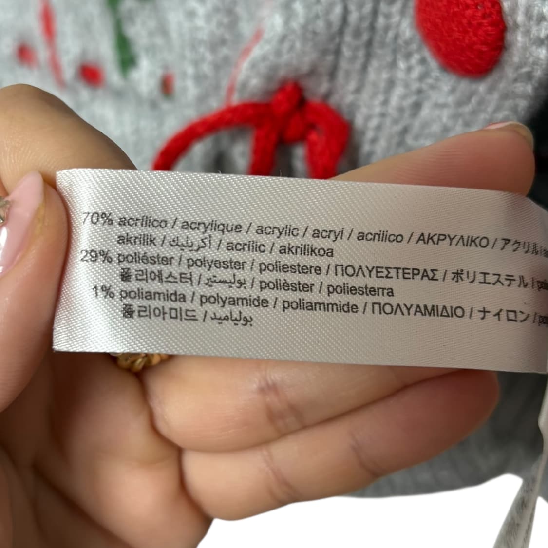 3764 자라 그레이 레이스 퍼프 자수 니트가디건 상품이미지6