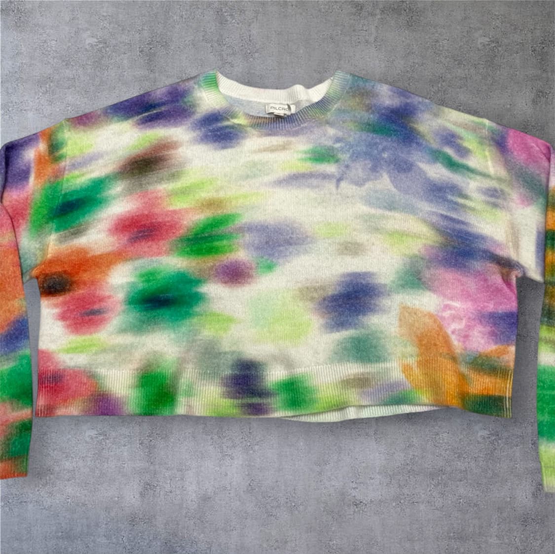 필크로 Pilcro 멀티컬러 타이다이 캐시미어 크롭 니트 XS 상품이미지2