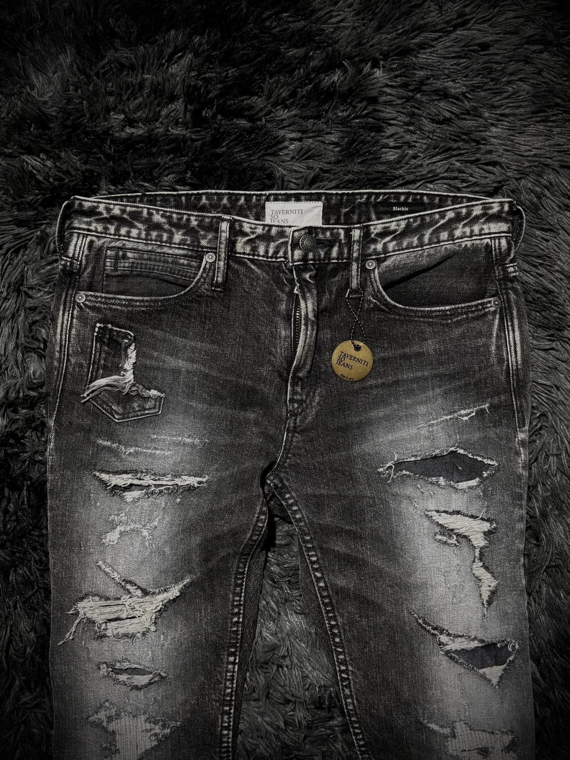 TAVERNITI JEANS 데미지 그레이 데님 스키니팬츠 상품이미지3