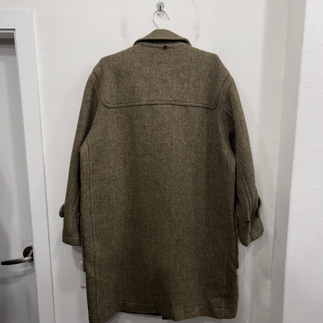 닥스 클래식 울 모직 숄더패치 롱 더플코트 상품이미지5