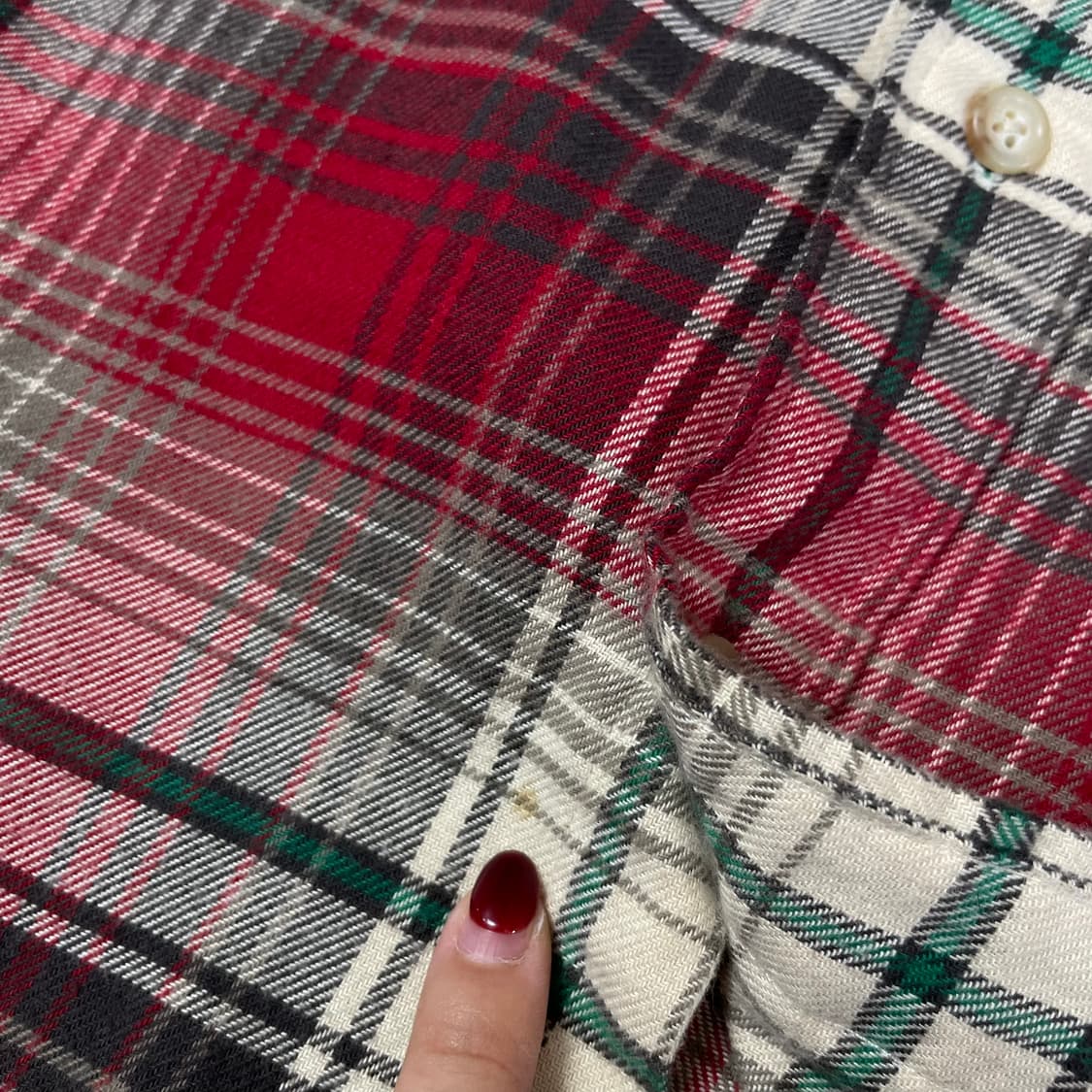 폴로 랄프로렌 레드 그라데이션 체크 긴팔 셔츠 커스텀핏 S 상품이미지5