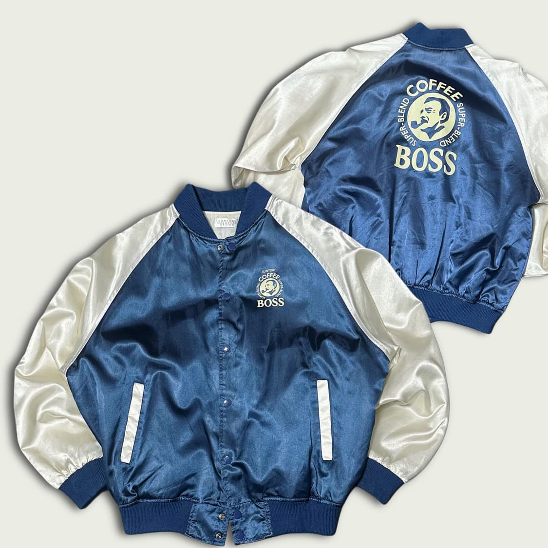 90s 산토리 보스 커피 사틴 자켓 상품이미지1