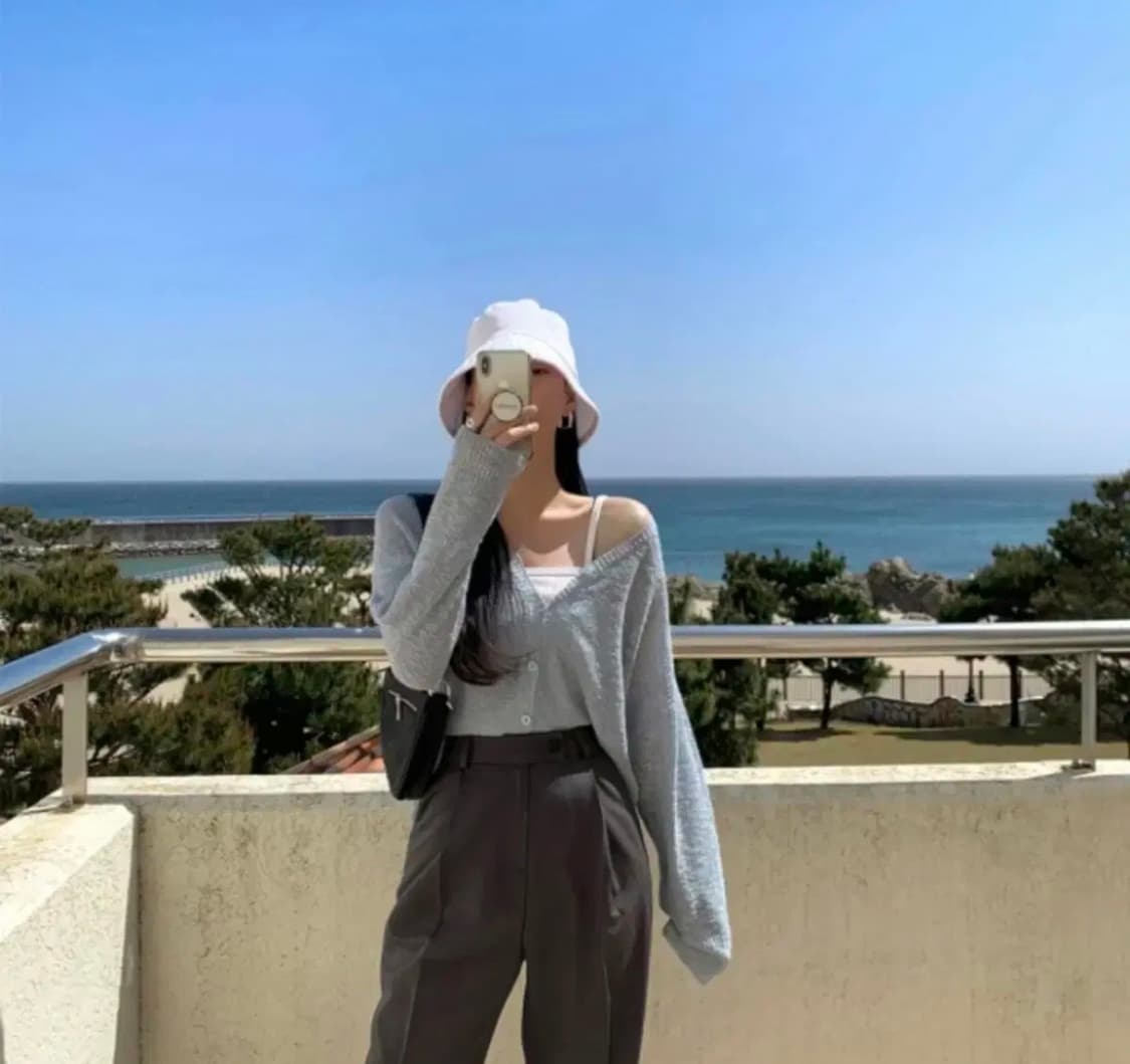 [S]룩넌 하이웨스트 차콜모카 슬랙스 팬츠 상품이미지5