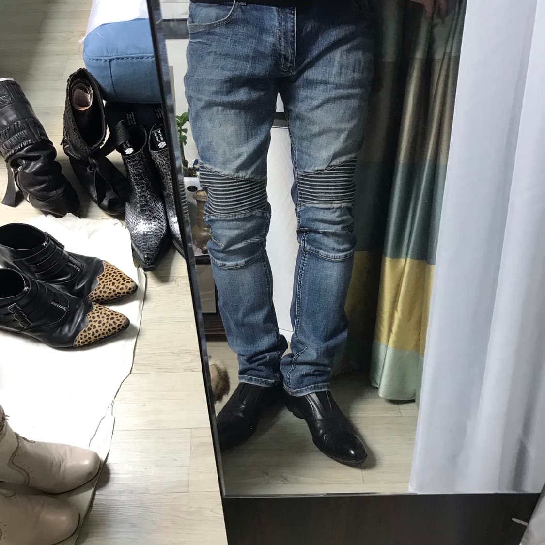 바이커 데님 팬츠 상품이미지4