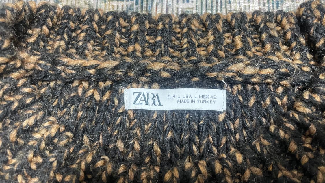 ZARA 2010s 자라 빈티지 헤비 니트 멜란지 브라운 상품이미지5