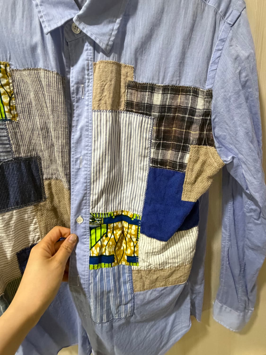 준야와타베 패치워크 셔츠 M 상품이미지3