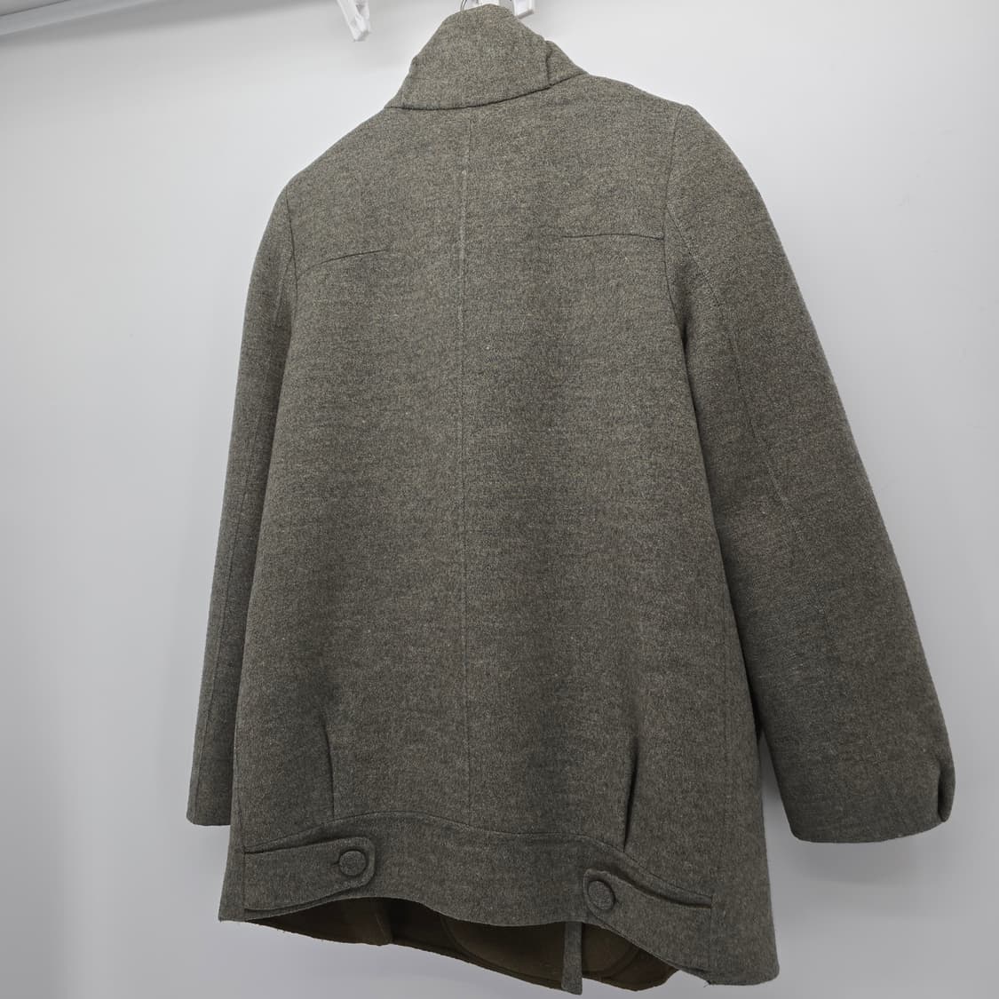 넥 부분이 올라오는 한섬 브랜드 SYSTEM 울 코트 상품이미지5