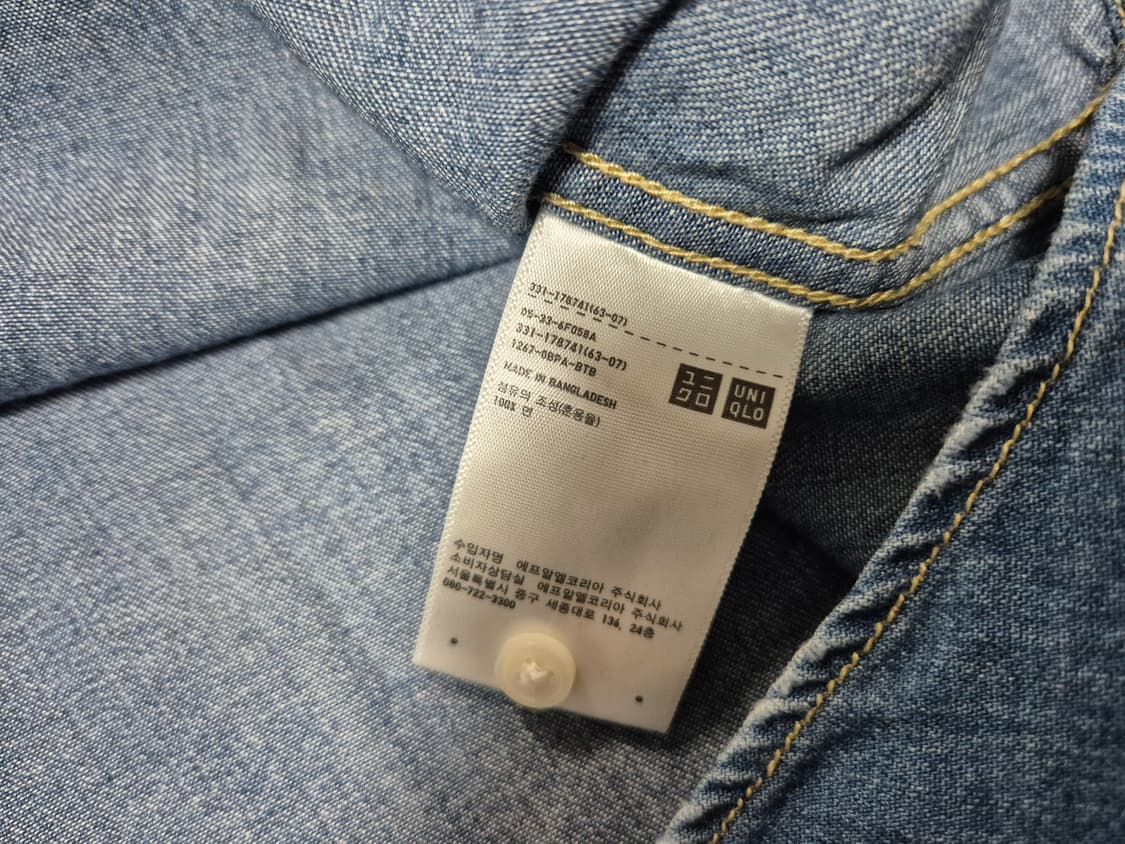 유니클로 남성 데님셔츠 XL 상품이미지7