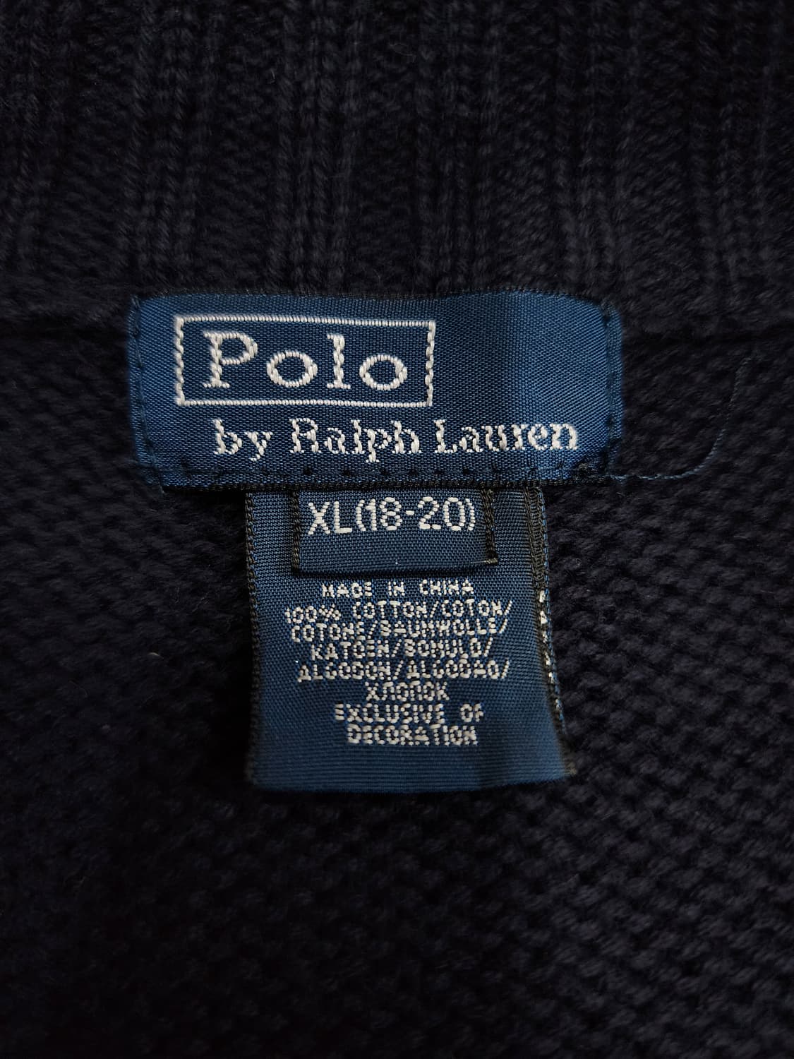 폴로 랄프로렌 니트 집업 네이비 XL 상품이미지6