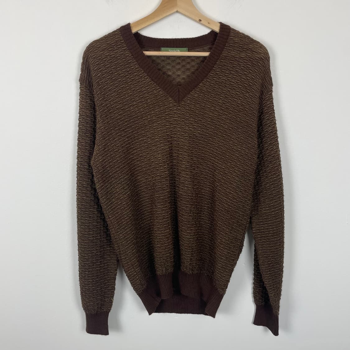 심플라이프 브라운 캐주얼 브이넥 니트 상품이미지1
