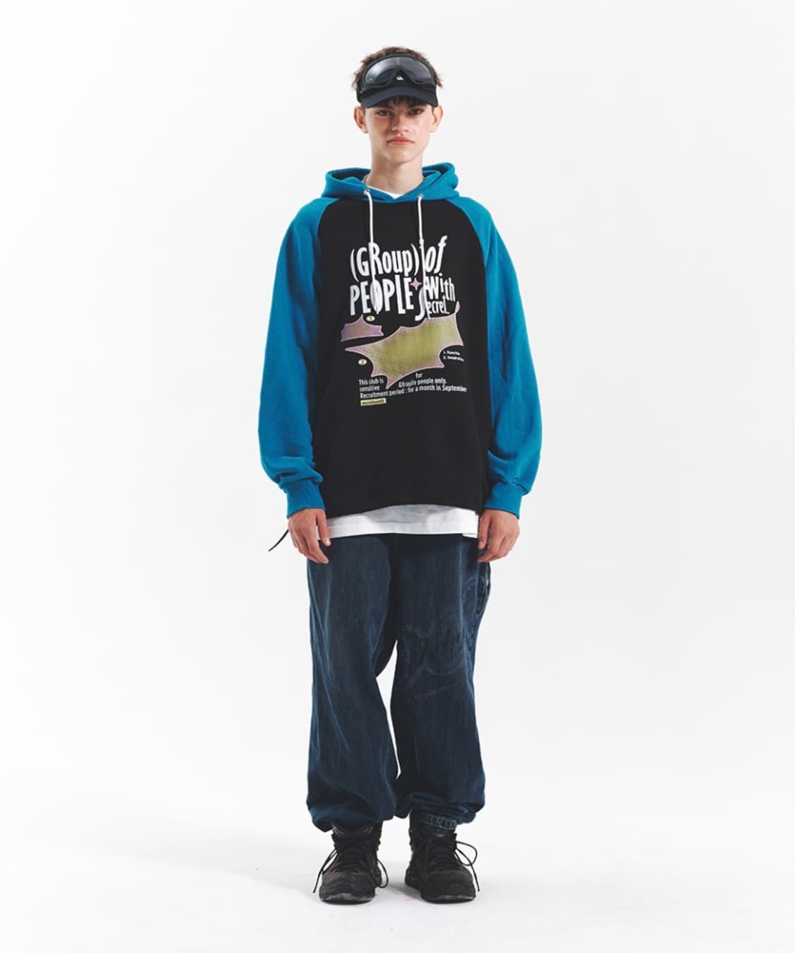 메인부스 후드티 Glitch Hood T-shirt(TEAL BLUE) 상품이미지3