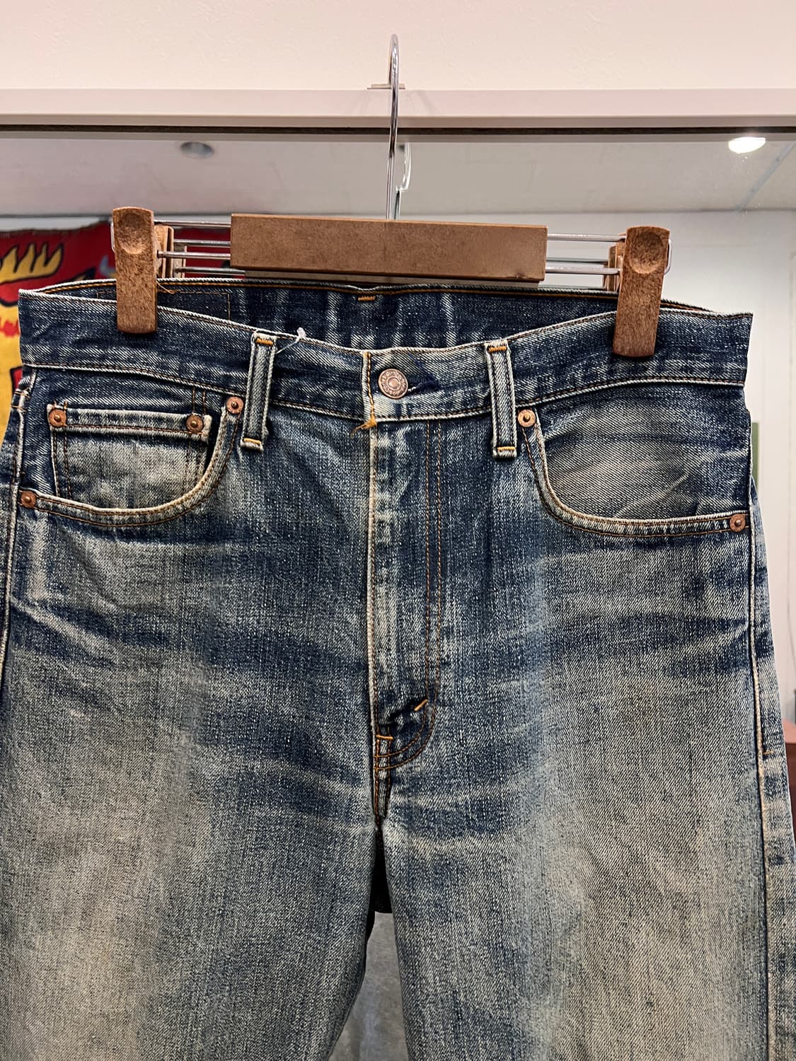 90s Levis 리바이스 505 디스트로이드 데님 팬츠 (Japan) 상품이미지2