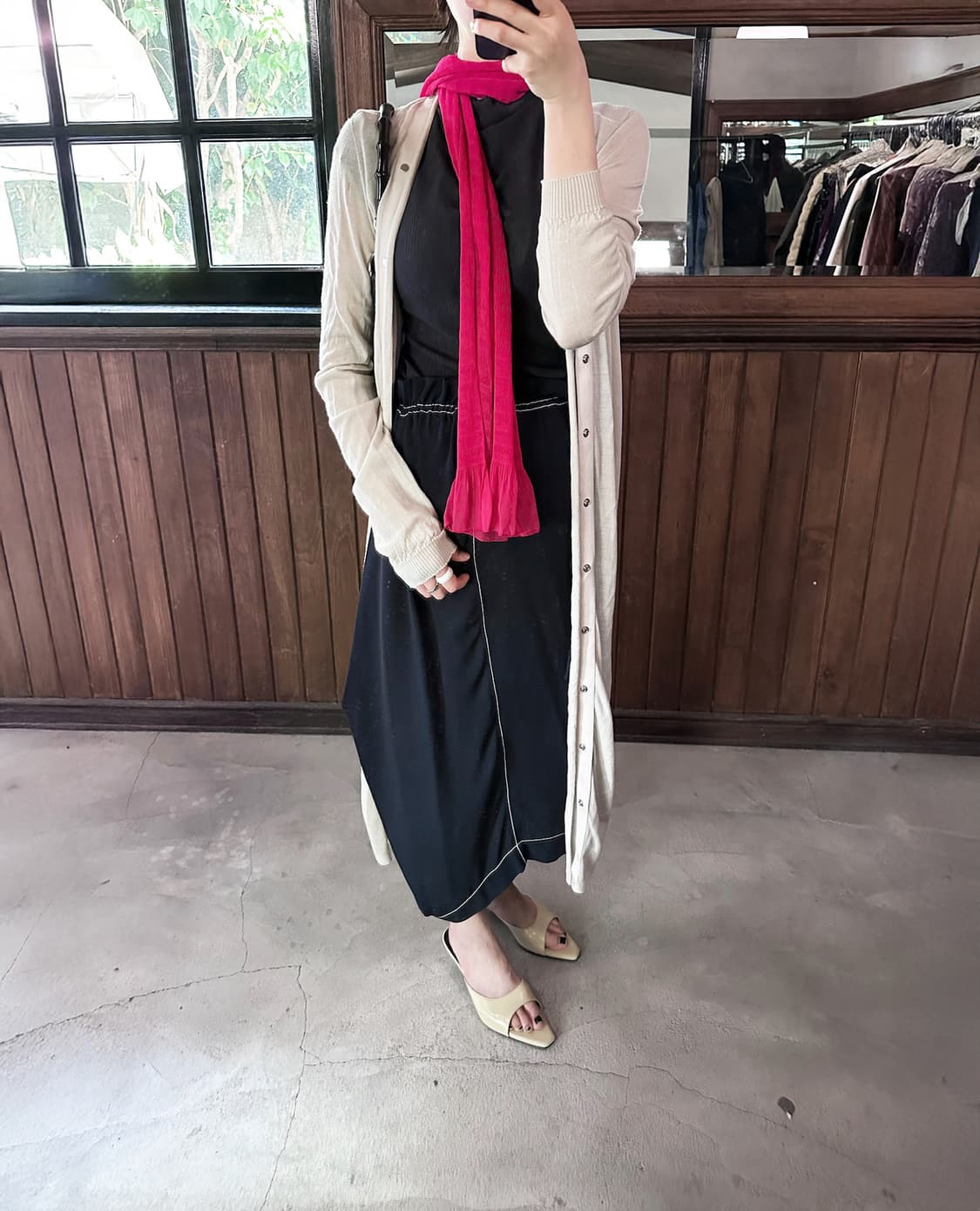 JPV shirring pink scarf 상품이미지7
