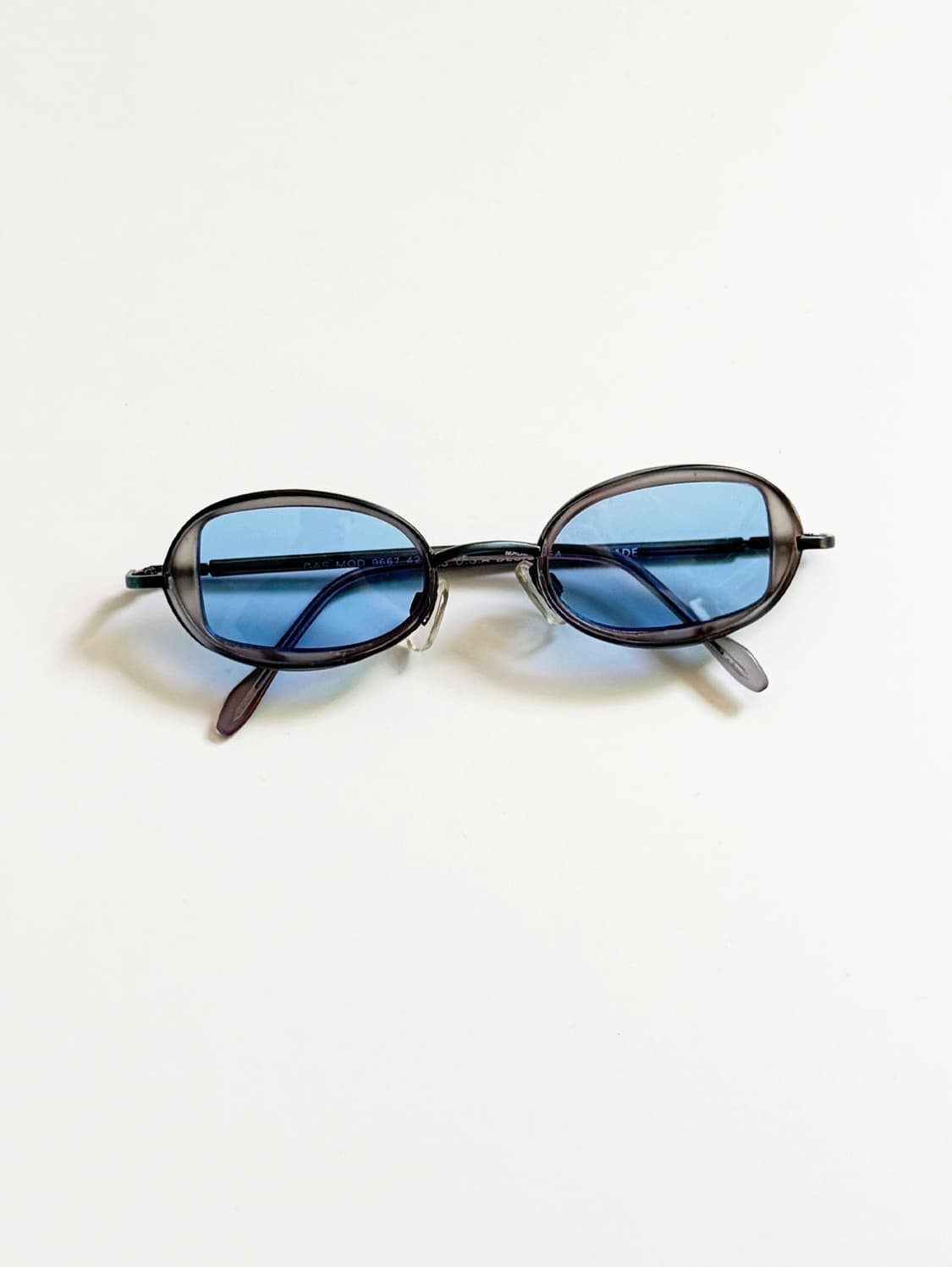 90s 오벌 콤비네이션 프레임 블루 틴트 빈티지 선글라스 상품이미지2