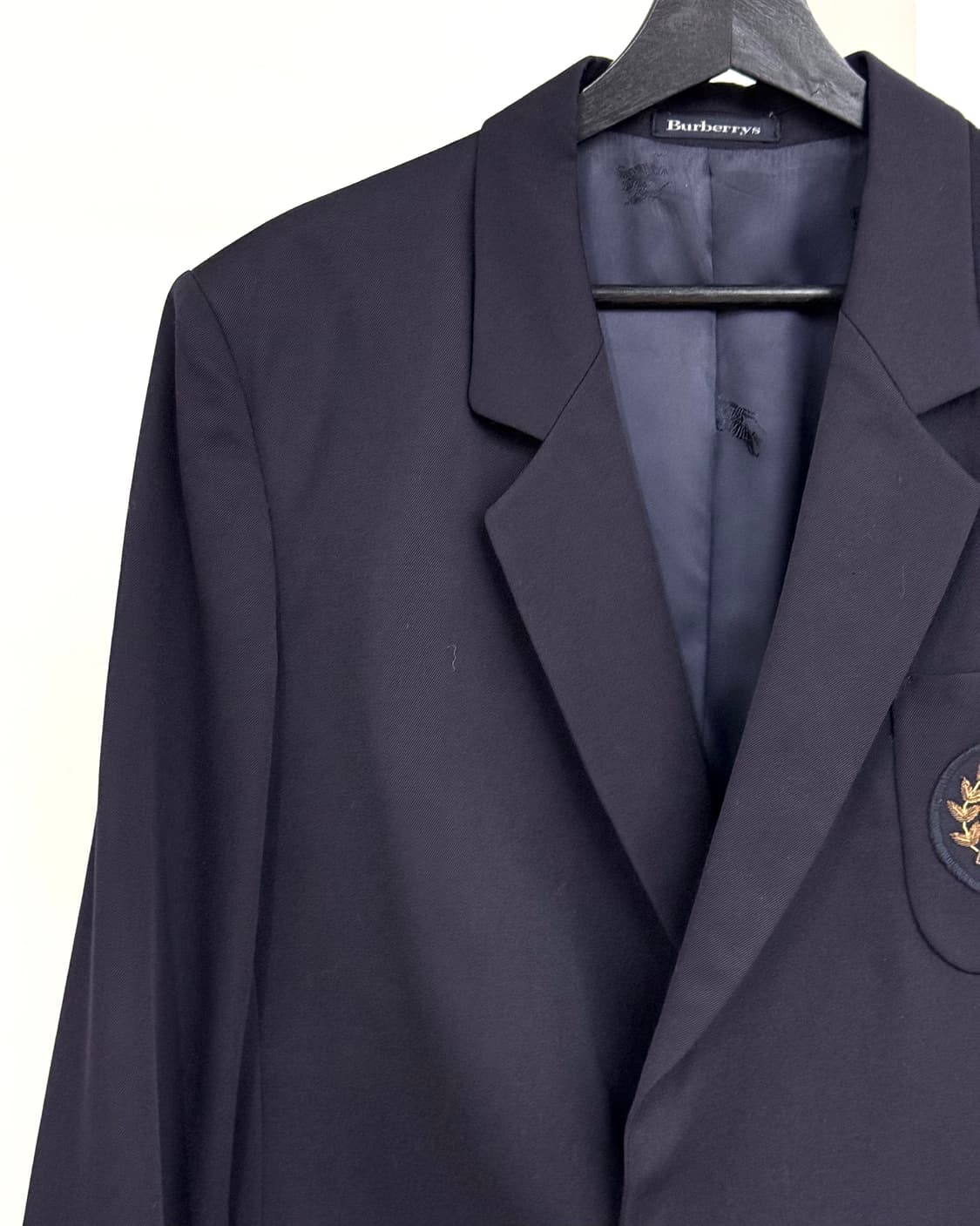 버버리 네이비 크레스트 로고 더블 브레스티드 자켓 상품이미지3