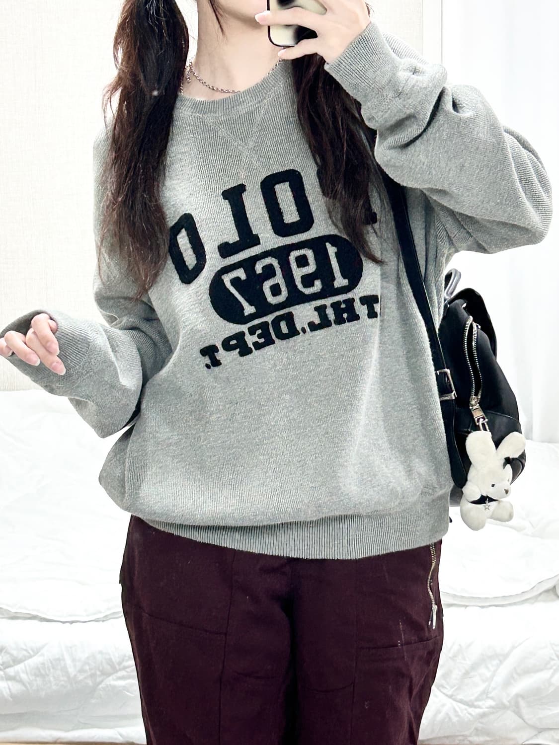 폴로 부클로고 그레이 니트 상품이미지2