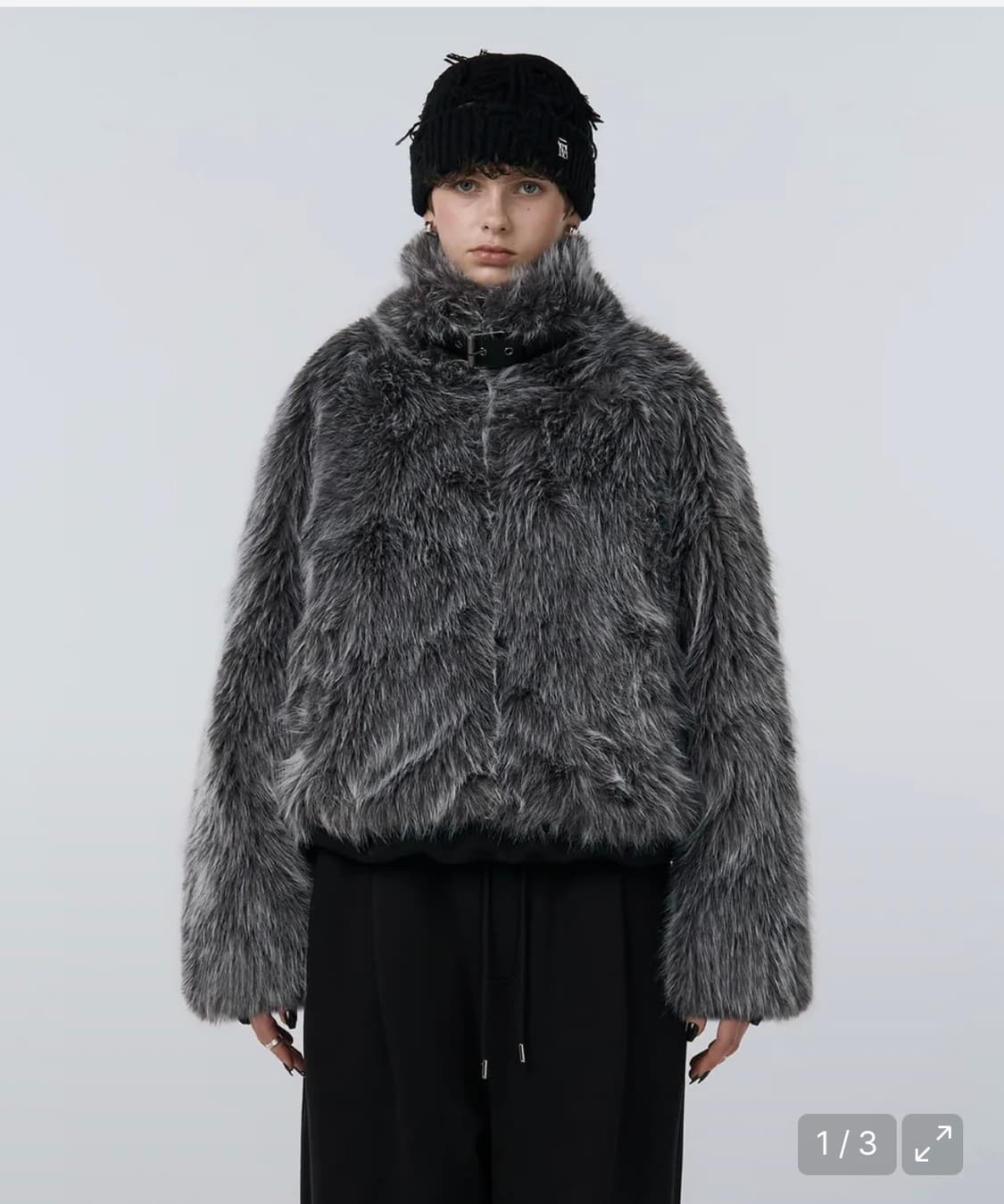 트리밍버드 하이넥 버클 퍼자켓 상품이미지1