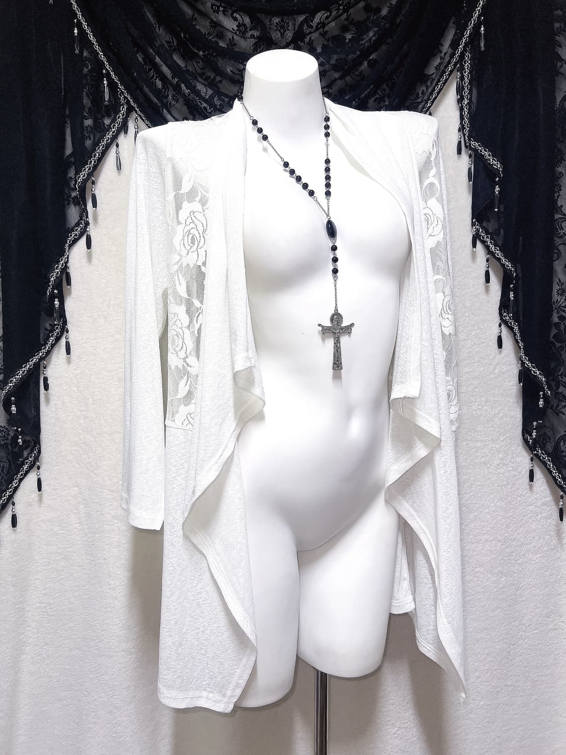 로맨틱고딕 엔젤릭 오리엔탈 퓨어화이트 레이스 로브 가디건 핀터 페어리 상품이미지4