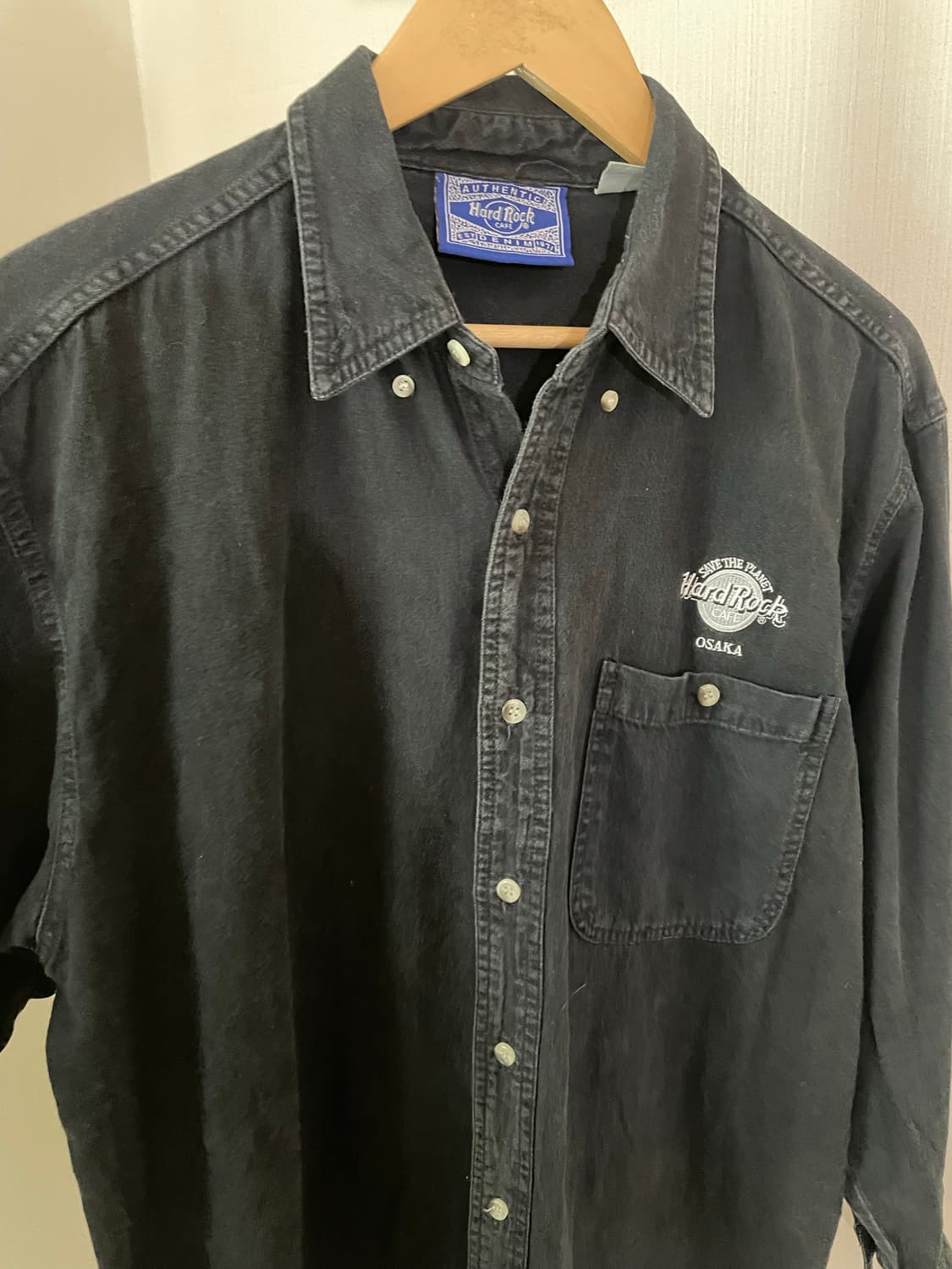 하드락카페 오사카 자수 블랙 셔츠 / 빈티지 워싱 셔츠 상품이미지4