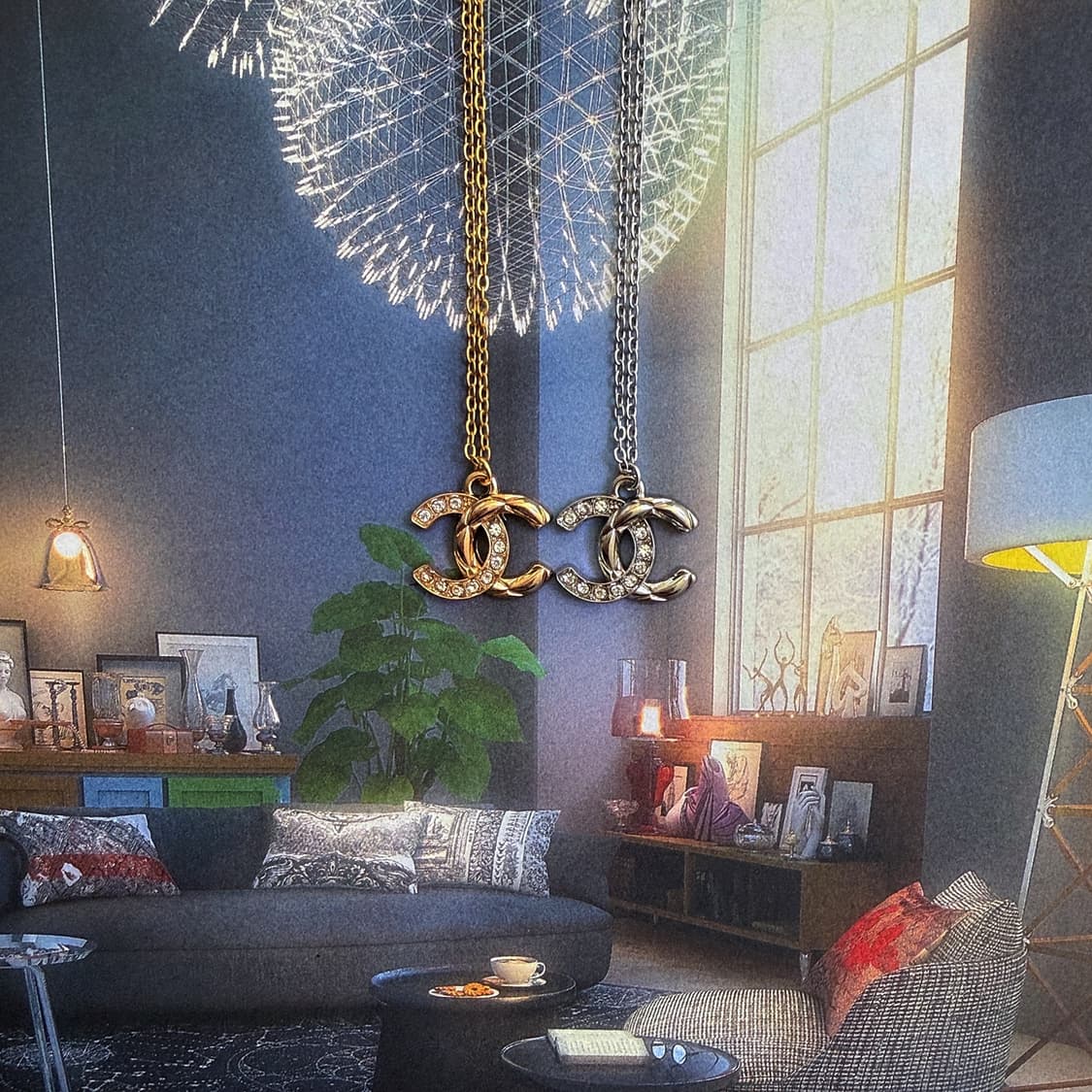 샤넬 코코 트와일라잇 골드 & 실버 목걸이 상품이미지1