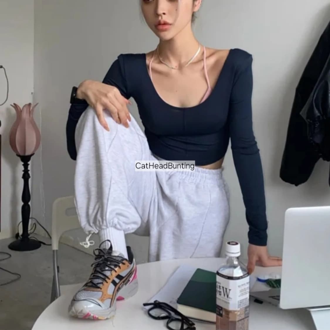 숄더 패드 투웨이 탑 브라운🟤_미착용 새상품 상품이미지1