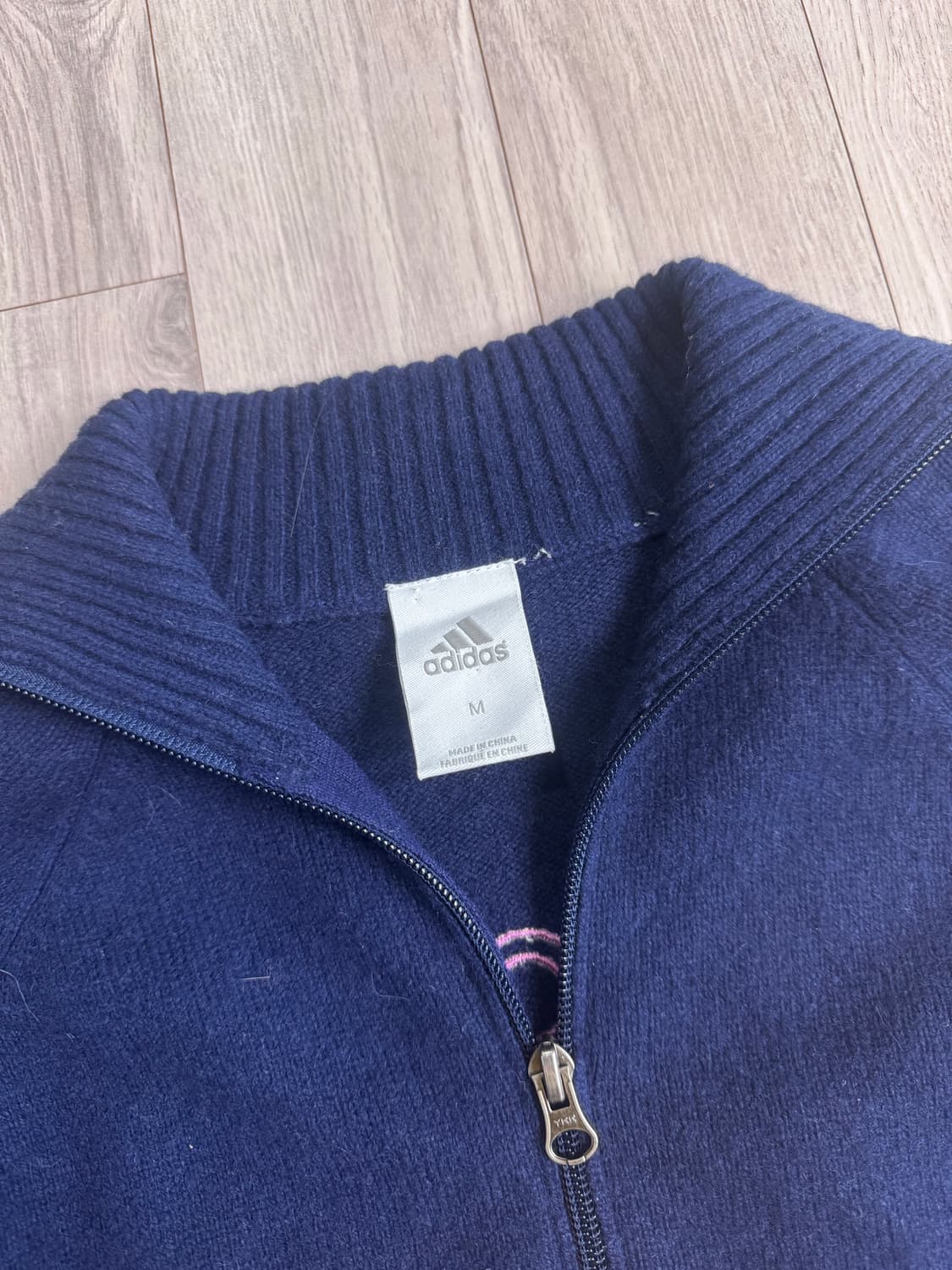 아디다스 Y2K 네이비 핑크 니트 집업 상품이미지5