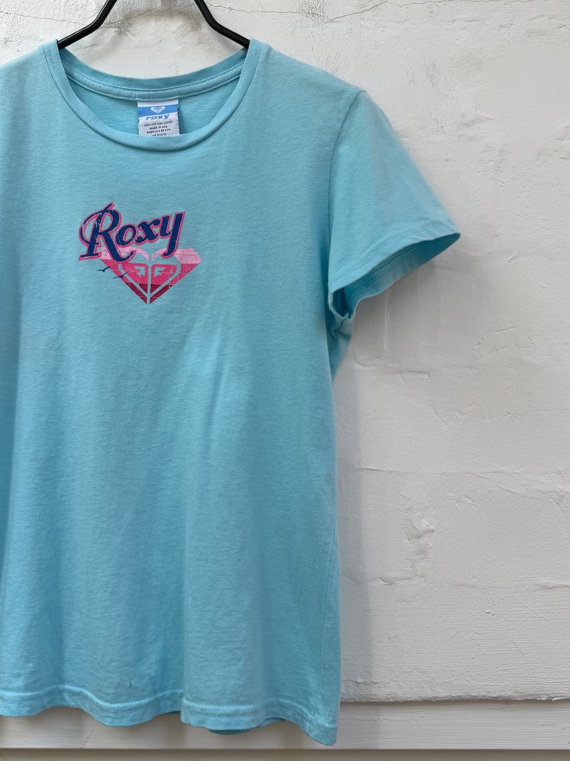 Roxy USA 록시 블루 컬러 크롭 반팔티 M 상품이미지4