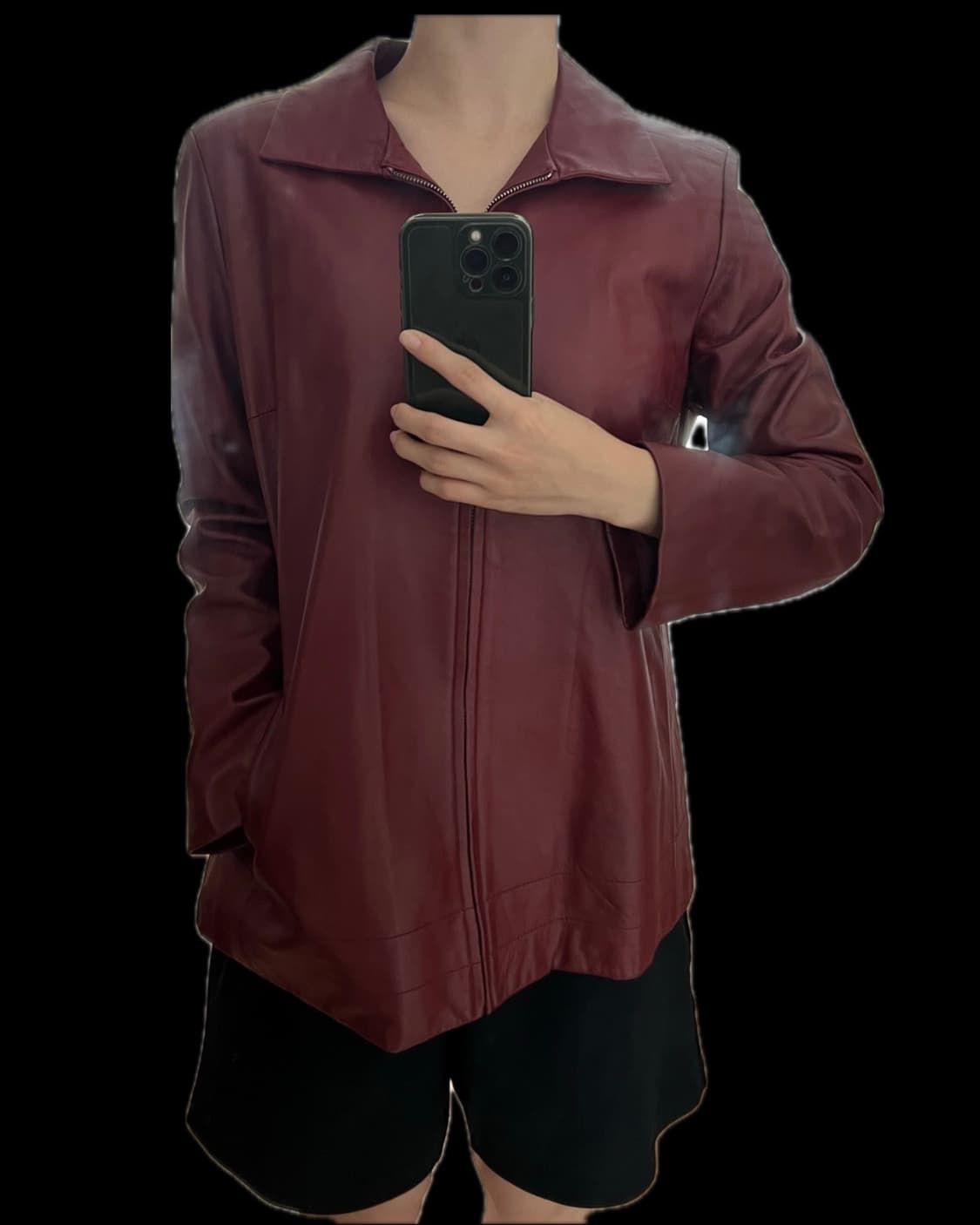 real leather jaket burgundy 상품이미지2