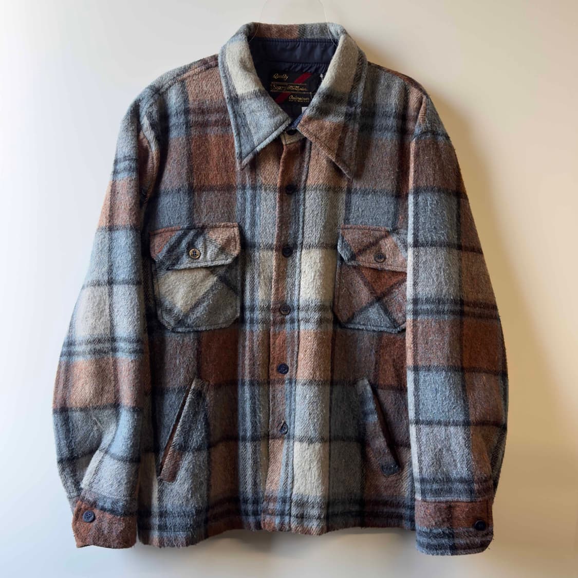 80s Sears 체크 울 자켓 USA 상품이미지1