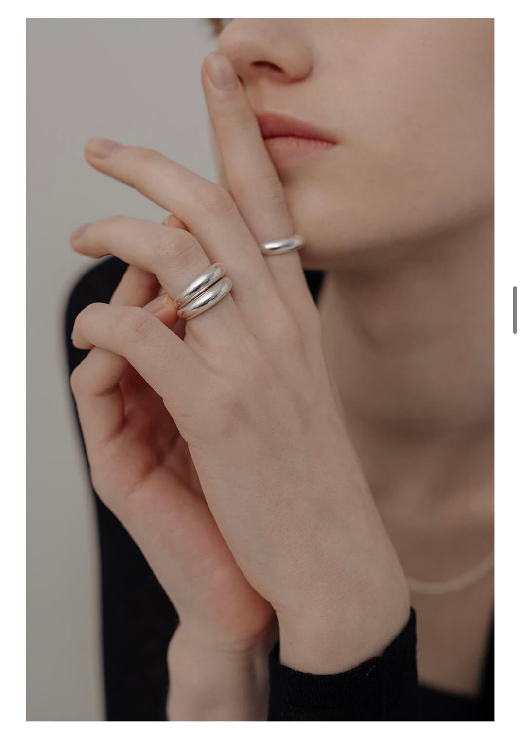 Tou 티오유 세미 매트 볼드 실버링 반지 상품이미지2