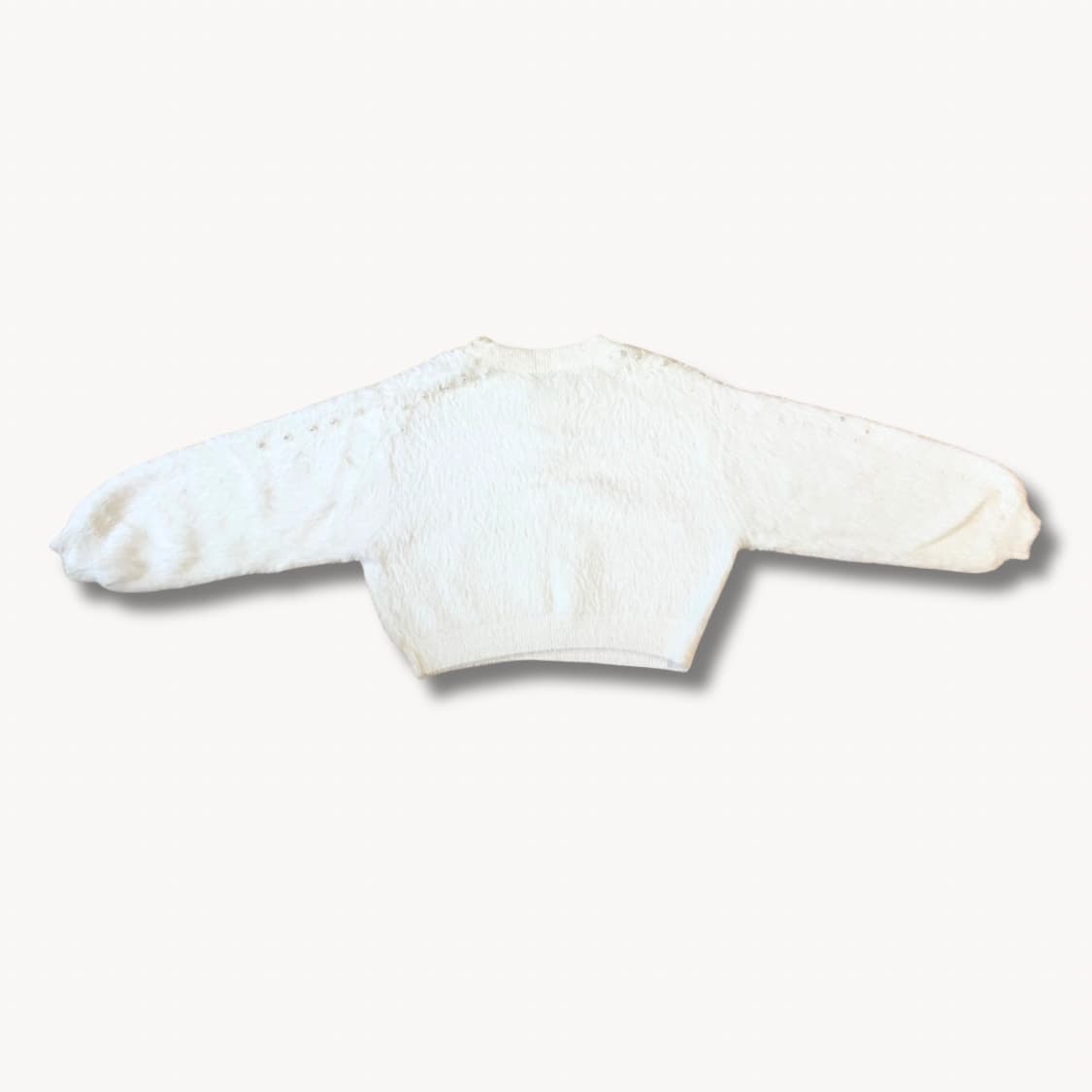 ZARA Soft Fur Knit Pearl Sweater Ivory 상품이미지6