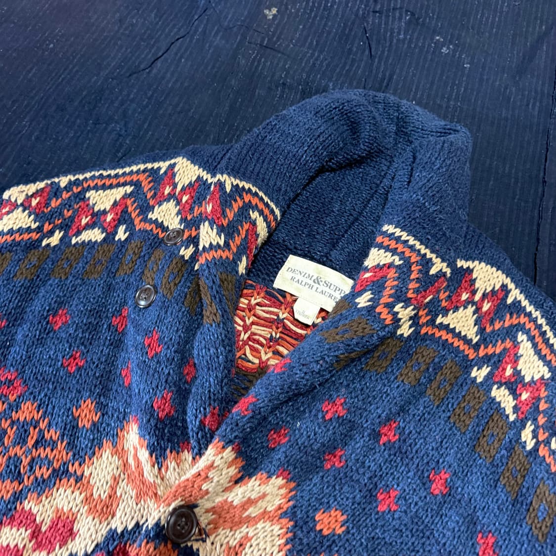 데님앤서플라이 노르딕 패턴 숄카라 가디건 S 상품이미지2