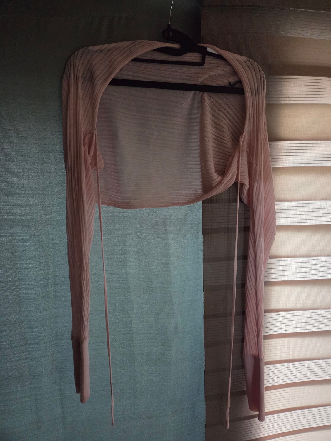 5천원급처! 모디무드 파스텔 썸머 숄 리본 볼레로 가디건 핑크 상품이미지3