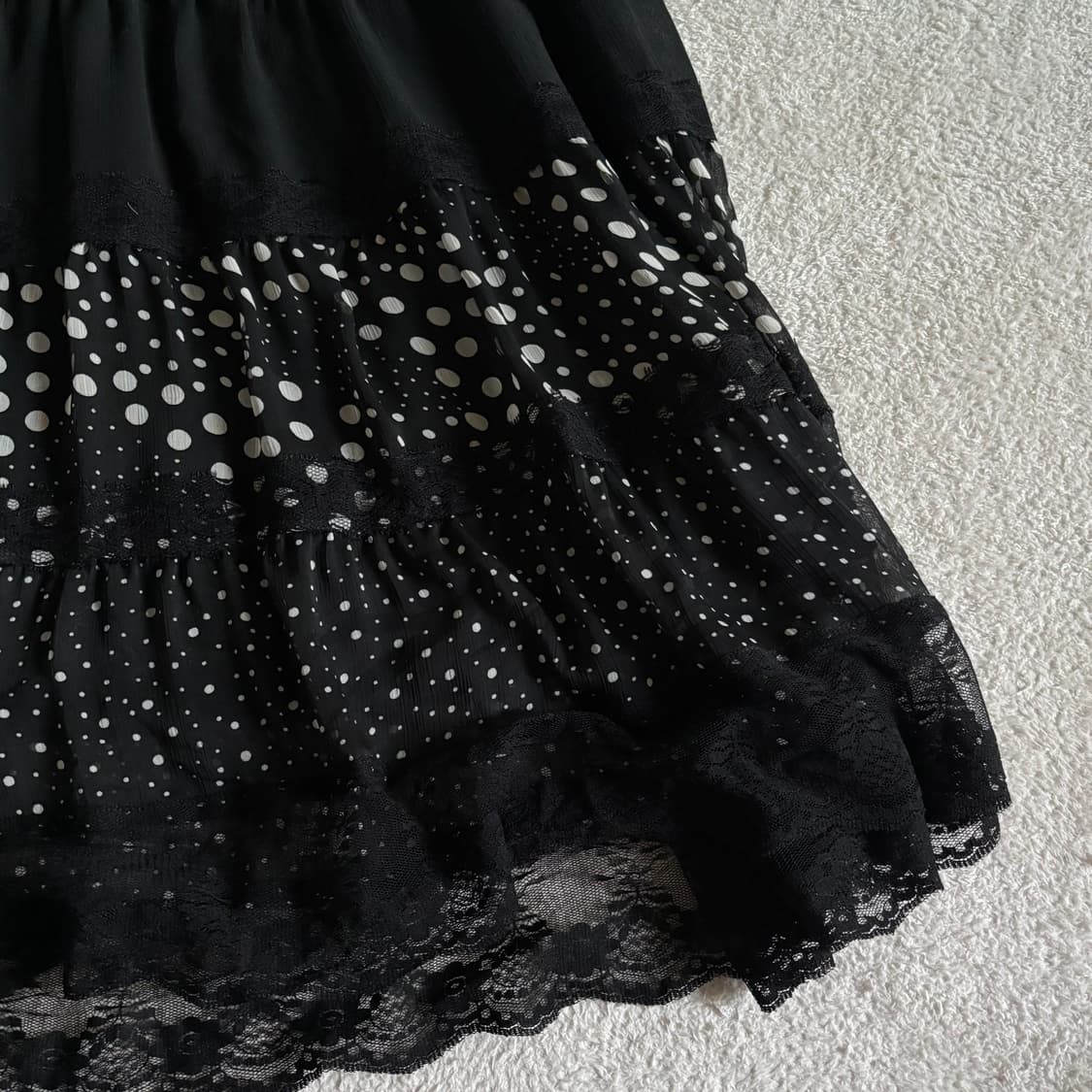 일본빈티지 블랙 도트 나시 원피스 상품이미지4